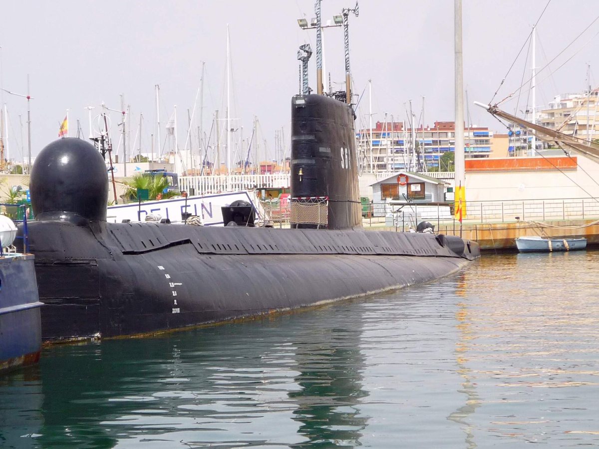 The S-61 Delfín submarine, now a floating museum in Torrevieja harbour