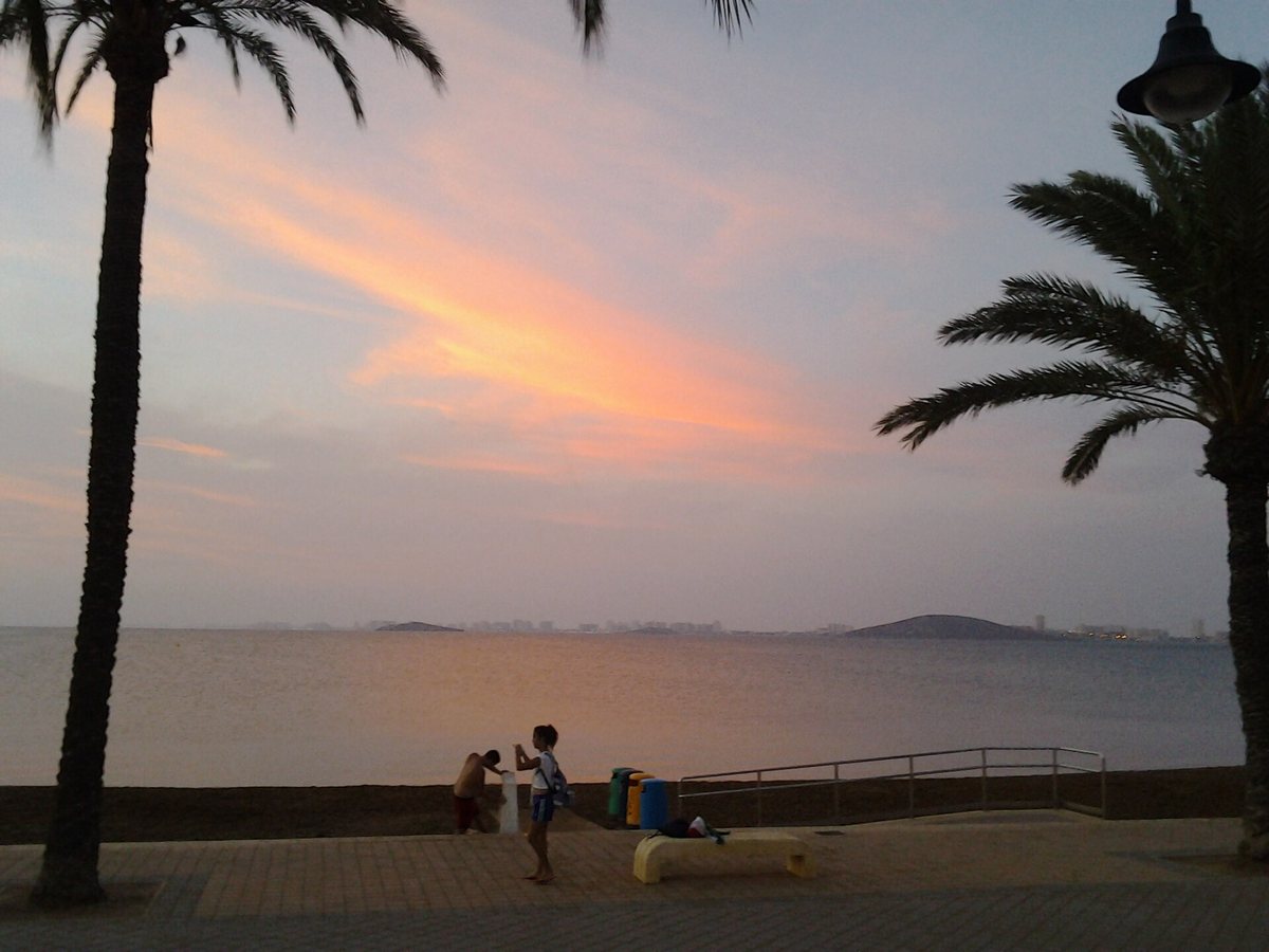 Sunset over the Mar Menor seen from La Manga